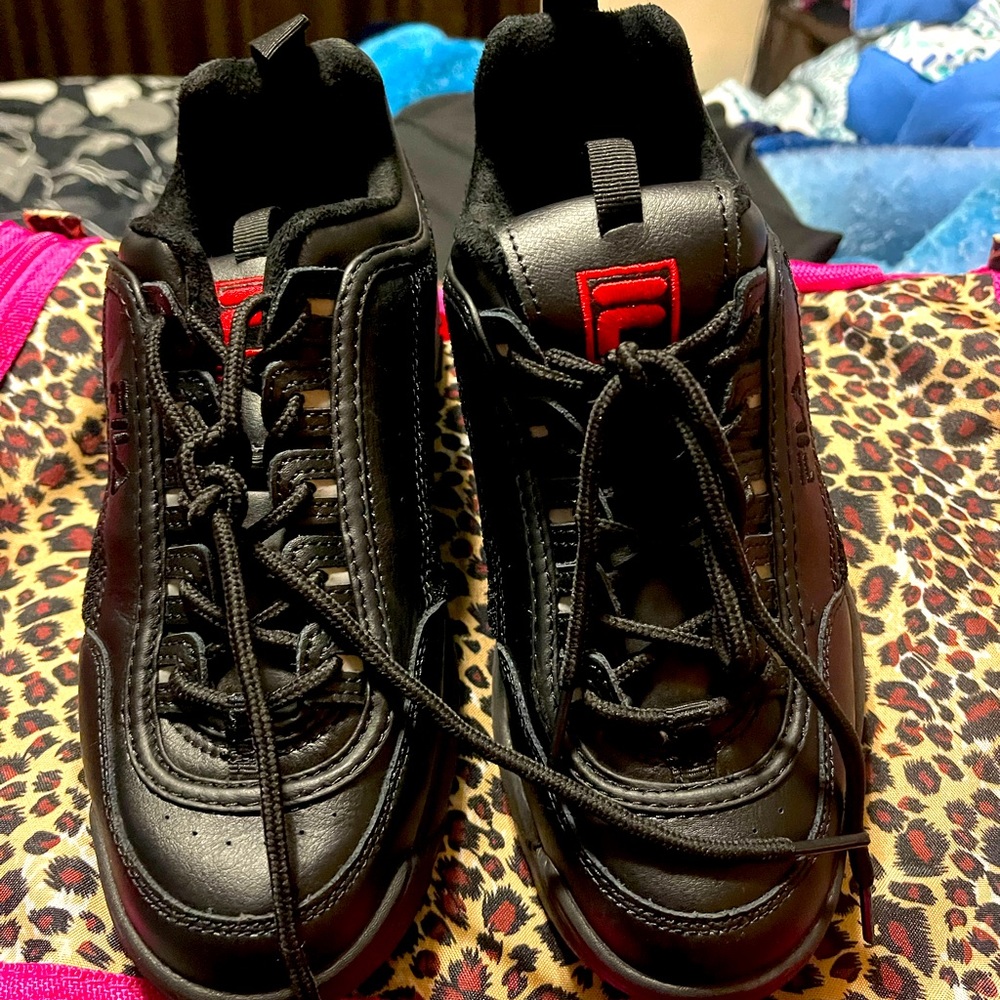 Unisex Black and Red Fils with Velcro Siding and Stickers